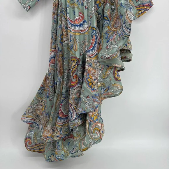 ELLIATT Adria Dress Wrap Asymmetrical Paisley Print Size Medium MSRP $319 - Picture 8 of 15